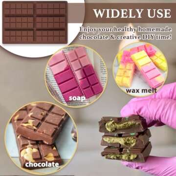 HKNMTT Non-Stick Chocolate Bar Molds for DIY Crafts