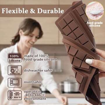 HKNMTT Non-Stick Chocolate Bar Molds for DIY Crafts