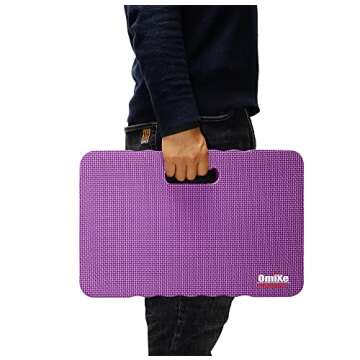 Omixe Extra Thick Kneeling Pad Comfy Foam Kneeler Mat Garden Knee Pad Cushion for Gardening Planting Yard Work Prayer Yoga Mechanic Exercise Workout Baby Bath 18 x 11 x 1.5 Inch Large Purple 1 Pack