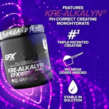 EFX Sports Kre-Alkalyn EFX Powder | pH Correct Creatine Monohydrate Powder Supplement | Strength, Muscle Growth & Performance | 140 Servings (Unflavored)