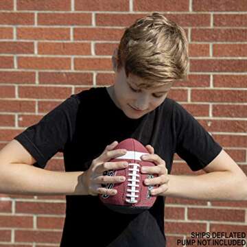 Passback Junior Rubber Football, Ages 9-13, Youth Training Football, (Ships Deflated)