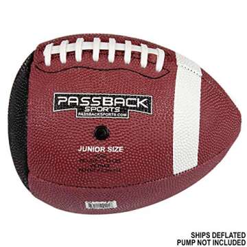 Passback Junior Rubber Football, Ages 9-13, Youth Training Football, (Ships Deflated)