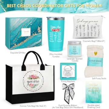 Christian Gifts for Women, Faith Based Gifts Religious Gifts for Women Catholic Christmas Gifts Birthday Gifts Inspirational Spiritual Bible Verse Gifts with Tote Bag for Mom Grandma