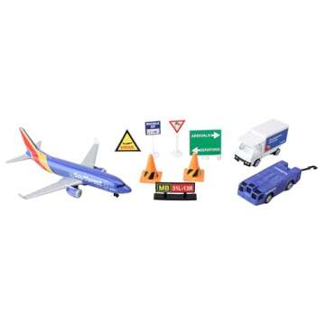 Daron Southwest Airlines Airport Playset with Die-Cast Metal Model Airplane with Plastic Parts, Cars and Transportation Toys for Kids Ages 3+