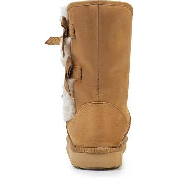 Suede Snow Boots with Side Bows