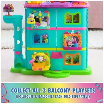 Gabby's Dollhouse, Cakey’s Fruit Smoothie Balcony Playset, 8-Pcs with Toy Figures, Dollhouse Accessories & Sensory Play, Kids Toys for Girls & Boys 3+