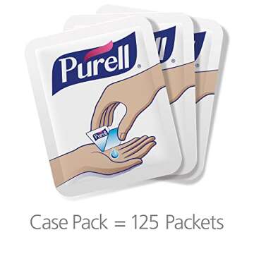 PURELL SINGLES Advanced Hand Sanitizer Gel, Fragrance Free, 125 Count Single-Use Travel-Size Packets - 9620-12-125EC (Pack of 1)