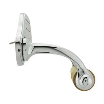 Renovators Supply Manufacturing Stylish Wall Mount Toilet Paper Holder 6.5" W Chrome Plated Solid Brass Easy Install Toilet Tissue Paper Holders with Wooden Roll for Bathrooms Includes Hardware