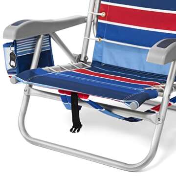 Homevative Folding Beach Chair with Cooler & 5 Positions