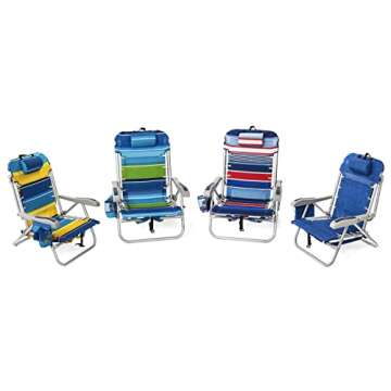 Homevative Folding Beach Chair with Cooler & 5 Positions