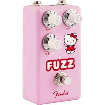 Fender Hello Kitty Fuzz Pedal, Easy to use Volume, Tone, and Fuzz Controls