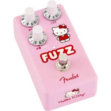 Fender Hello Kitty Fuzz Pedal, Easy to use Volume, Tone, and Fuzz Controls