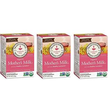 Traditional Medicinals Organic Mother’s Milk Herbal Tea, Promotes Healthy Lactation, (Pack of 3) - 48 Tea Bags Total