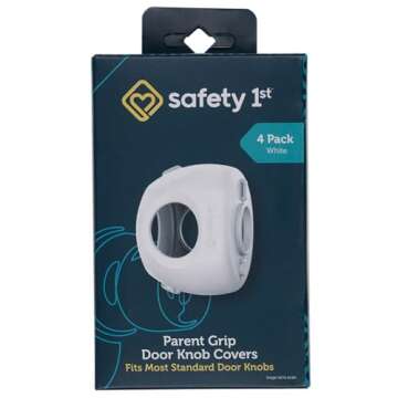 Safety 1st Parent Grip Door Knob Covers, White, One Size,4 Count (Pack of 1) (HS3260600)