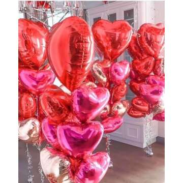 Red Heart Shaped balloons Pack of 10,18 Inch Love Valentine Balloons Pink Heart Romantic Balloons For Valentines Day Propose Marriage Wedding Bridal Shower Engagement Party Decorations