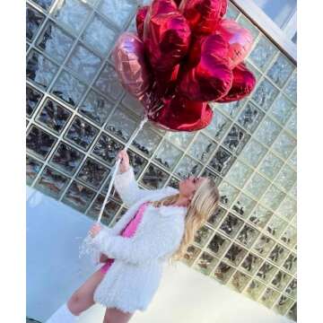 Red Heart Shaped balloons Pack of 10,18 Inch Love Valentine Balloons Pink Heart Romantic Balloons For Valentines Day Propose Marriage Wedding Bridal Shower Engagement Party Decorations