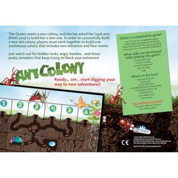 Ant Colony Cooperative Board Game - No Reading Required - Encourages Teamwork and Critical Thinking for 2 to 6 Players Ages 5 and up by Outset