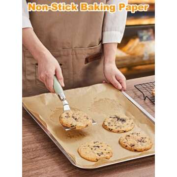 SMARTAKE 200 Pcs Parchment Paper Baking Sheets, 8x12 Inches Non-Stick Precut Baking Parchment, for Baking Grilling Air Fryer Steaming Bread Cup Cake Cookie and More (Unbleached)