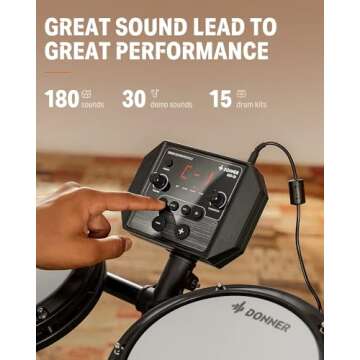 Donner DED-80 Electronic Drum Set with Mesh Pads