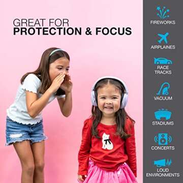 JLab JBuddies Protect Earmuffs, Adjustable Headband for Infants to Teens, Hearing Protection