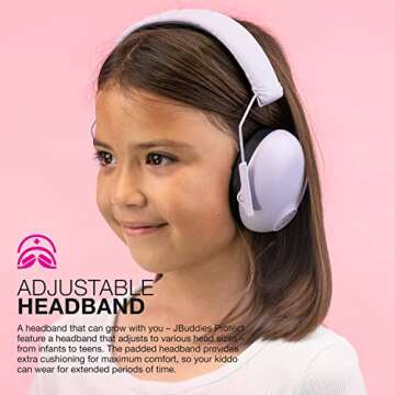 JLab JBuddies Protect Earmuffs, Adjustable Headband for Infants to Teens, Hearing Protection