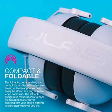 JLab JBuddies Protect Earmuffs, Adjustable Headband for Infants to Teens, Hearing Protection