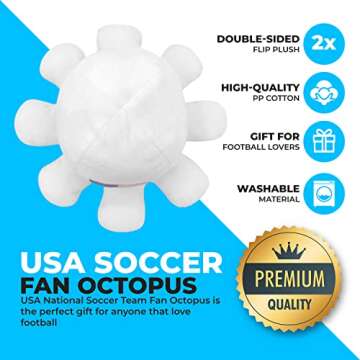 World Cup 2022, USA Soccer Fan Octopus,White and Blue