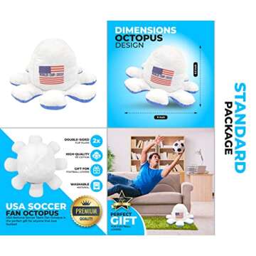 World Cup 2022, USA Soccer Fan Octopus,White and Blue