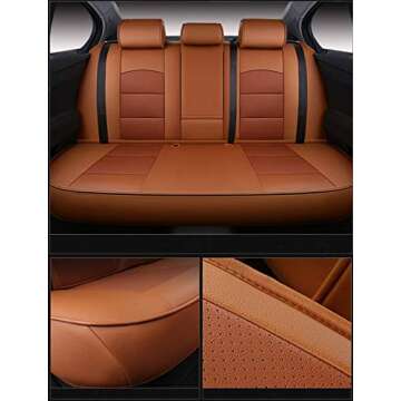 OASIS AUTO 2010-2019 Outback & Legacy Custom Fit Leather Seat Covers (2015-2019 Legacy, Orange)