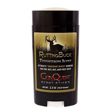 Conquest Scents Hunters Trio Bundle Outdoor EverCalm Deer Herd Stick, VS-1 Estrus Stick, Rutting Buck Testosterone Stick