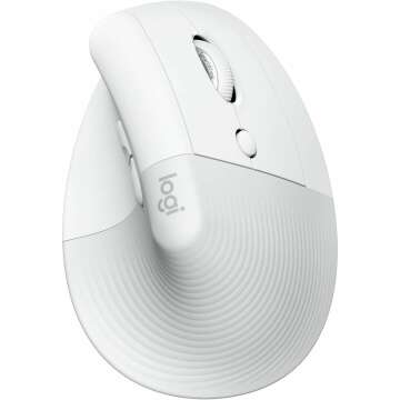 Logitech Lift for Mac Wireless Vertical Ergonomic Mouse, Bluetooth, Quiet Clicks, Silent Smartwheel, 4 Customisable Buttons, for macOS/iPadOS/MacBook Pro/ Air/iMac/iPad - Off White