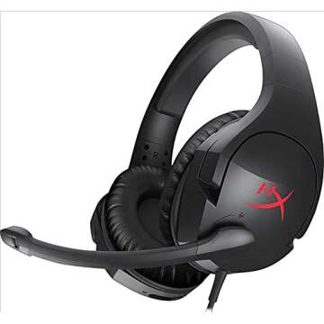 HyperX Cloud Stinger – Gaming Headset, Lightweight, Comfortable Memory Foam, Wired, Swivel to Mute Noise-Cancellation Mic, Works on PC, PS4, PS5, Xbox One/Series X|S, Nintendo Switch and Mobile ,Black