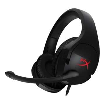 HyperX Cloud Stinger – Gaming Headset, Lightweight, Comfortable Memory Foam, Wired, Swivel to Mute Noise-Cancellation Mic, Works on PC, PS4, PS5, Xbox One/Series X|S, Nintendo Switch and Mobile ,Black