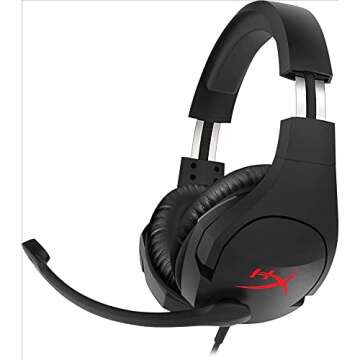 HyperX Cloud Stinger – Gaming Headset, Lightweight, Comfortable Memory Foam, Wired, Swivel to Mute Noise-Cancellation Mic, Works on PC, PS4, PS5, Xbox One/Series X|S, Nintendo Switch and Mobile ,Black