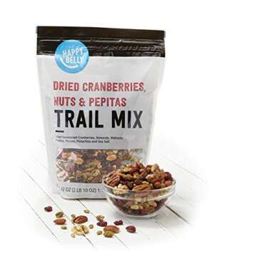 Amazon Brand - Happy Belly Dried Cranberries, Nuts & Pepitas Trail Mix, 2.62 pound (Pack of 1)