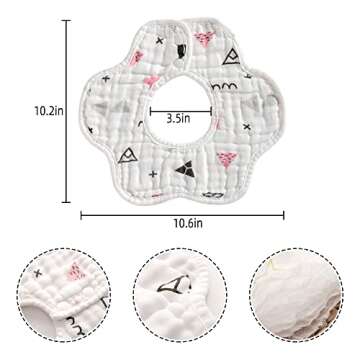 MERLINAE Muslin Bibs, Baby Bandana Drool Bibs 360 Bibs for Boys Girls Newborn Infant for Drooling and Teething,100% Organic Cotton and Super Absorbent Hypoallergenic Pullover Baby Bibs