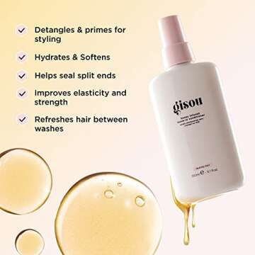 Gisou Honey Infused Leave-In Conditioner, a Lightweight Conditioning Hair Spray, Hair Moisturizer and Hair Detangler, Frizz Control, Softens and Protects Against UV Damage (5.1 fl oz)