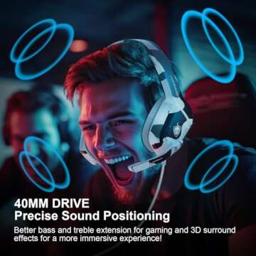 PHOINIKAS Gaming Headset for PS4, Xbox One, PC, Laptop, Mac, Nintendo Switch, 3.5MM PS4 Stereo Headset Over Ear Headphones with Noise-Cancelling Mic, Bass Surround - Camo