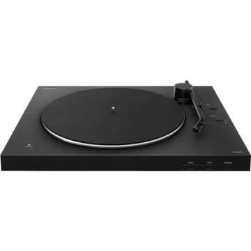 Sony PS-LX310BT Belt Drive Turntable: Fully Automatic Wireless Vinyl Record Player with Bluetooth and USB Output Black