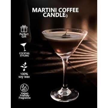 Taruzil Coffee Martini Candles Gifts for Women Men, Scented Candles Unique Gifts for Women Girl Friend Soy Wax Candles for Home, Bedroom,Coffee Bar Scented for Christmas, Birthday,Halloween