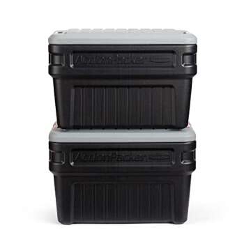 Rubbermaid ActionPacker️ 24 Gal Lockable Storage Box Pack of 2, Outdoor, Industrial, Rugged, Grey and Black