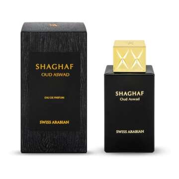 Swiss Arabian Shaghaf Oud Aswad - Luxury Products From Dubai - Long Lasting Personal EDP Spray Fragrance - A Seductive Signature Aroma - 2.5 Oz