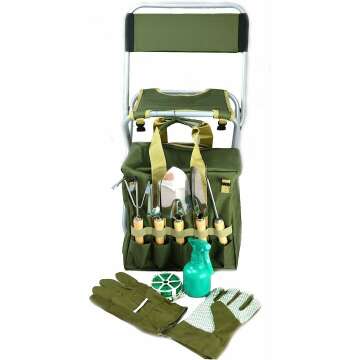 Gardening Tool Set with Stool