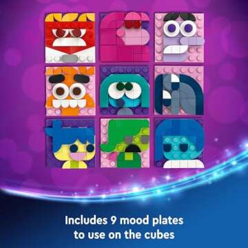 LEGO|Disney Inside Out 2 Mood Cubes from Pixar, Disney Toy Building Kit from The Movie, Fun Fantasy Toy to Share Emotions, Disney Gift Idea for Movie Fans, Girls and Boys, 43248