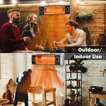 Uthfy Outdoor Patio Heater,Wall Mounted Heater for Garage Backyard,Infrared Heater for Indoor Use,1500W Electric Heater with Remote Control 9Hours Timer Overheating Protection