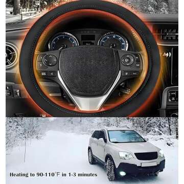 Heated Steering Wheel Cover for 14.5-15.5" Wheels