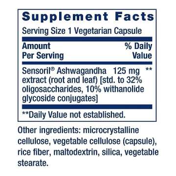 Life Extension Optimized Ashwagandha - Stress management supplement for a healthy stress response, focus, memory, stress relief - vegetarian, gluten-free, non-GMO, 60 capsules