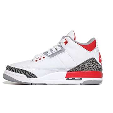 Jordan Boy's Air 3 Retro (Big Kid) White/Fire Red/Black/Cement Grey 4.5 Big Kid M