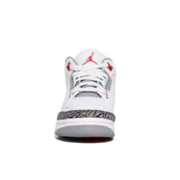 Jordan Boy's Air 3 Retro (Big Kid) White/Fire Red/Black/Cement Grey 4.5 Big Kid M