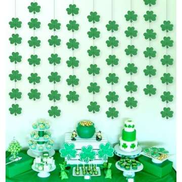 12PCS St. Patrick’s Day Shamrock Decorations - Lucky One Birthday Hanging Garland Irish Party Ornaments